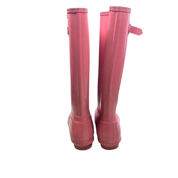 Hunter Original Tall Gloss Tain Boot Size 7 Women Pink Outdoors - Picture 5 of 9